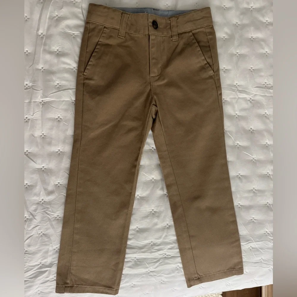 NEW Janie and Jack Boy’s Khaki Chinos - Size 4 - Picture 1 of 3